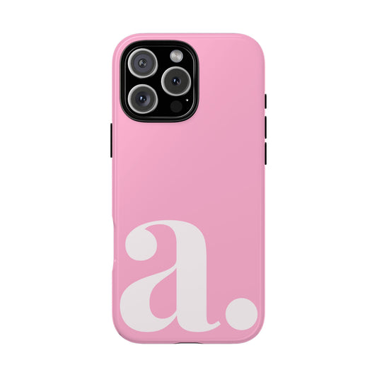 Pink Monogram Initial iPhone Case - Custom Letter Phone Cover