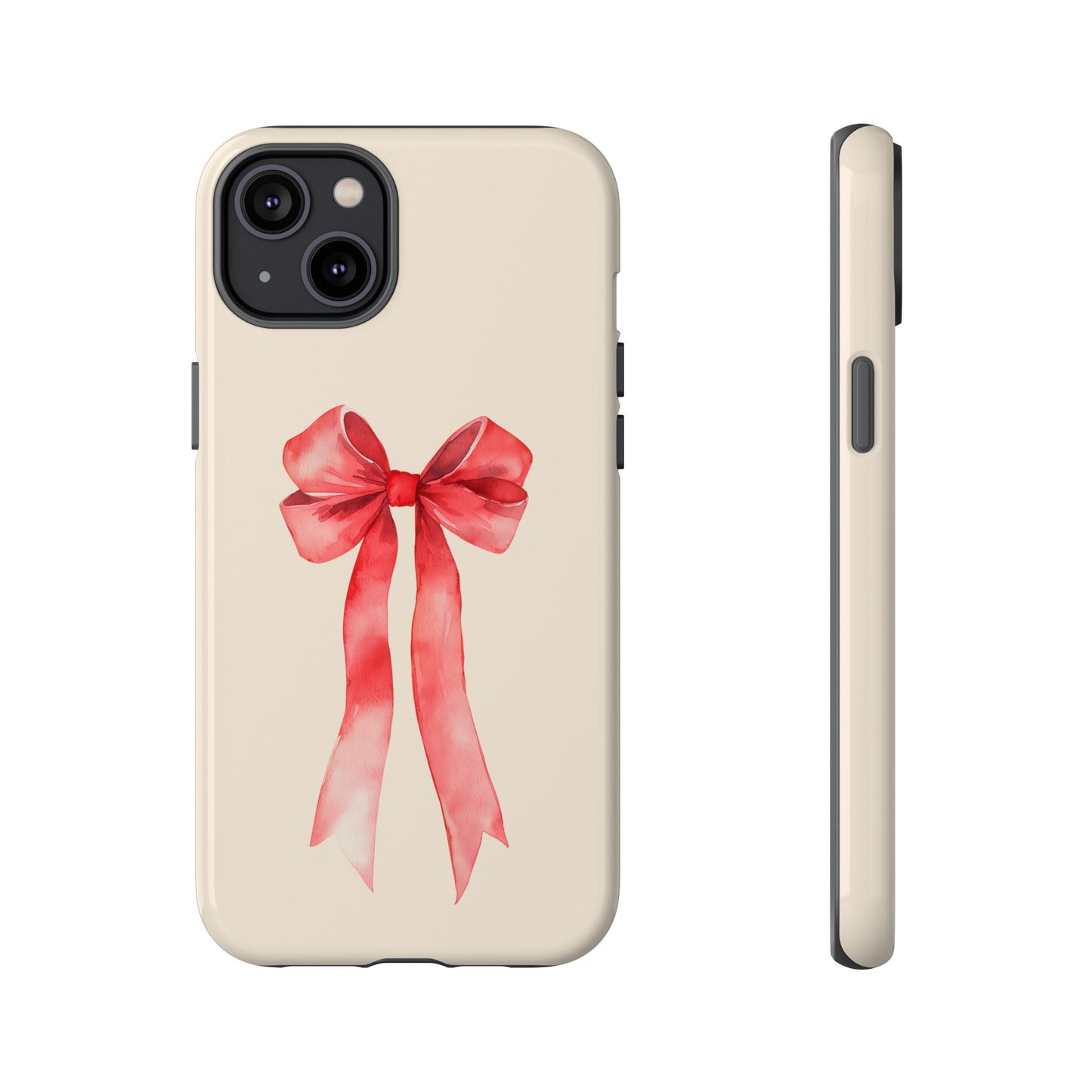 Cute Watercolor Red Ribbon Bow iPhone Case