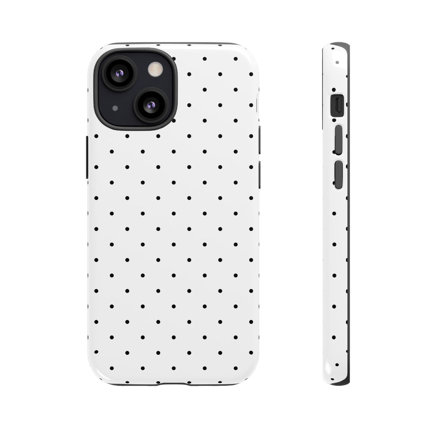 Minimalist Polka Dot iPhone Case - Black & White
