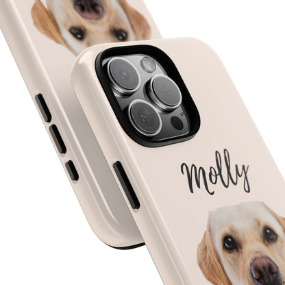 Custom Dog Photo Tough iPhone Case - Personalized Pet Name