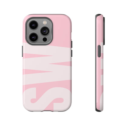 Millennial Pink Custom Initial Monogram iPhone Case - Shockproof