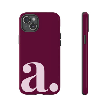 Personalized Monogram iPhone Case - Rich Burgundy Phone Cover