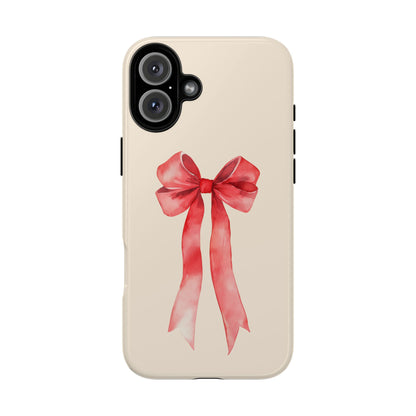 Cute Watercolor Red Ribbon Bow iPhone Case