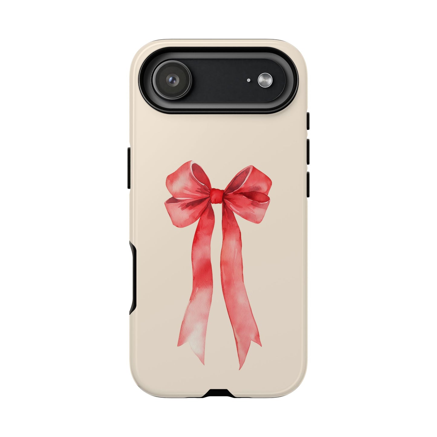 Cute Watercolor Red Ribbon Bow iPhone Case