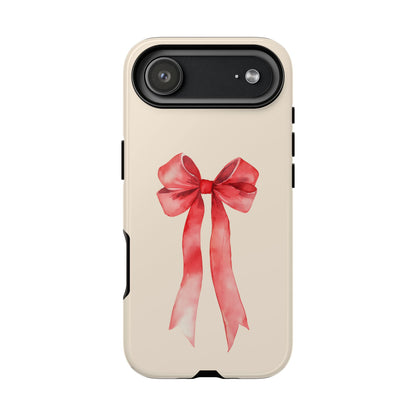 Cute Watercolor Red Ribbon Bow iPhone Case