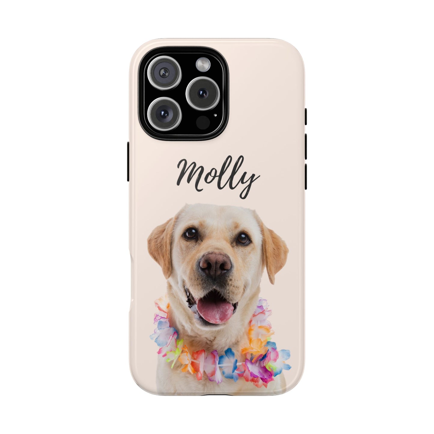 Custom Dog Photo Tough iPhone Case - Personalized Pet Name