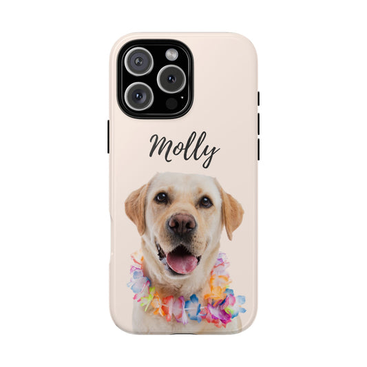 Custom Dog Photo Tough iPhone Case - Personalized Pet Name