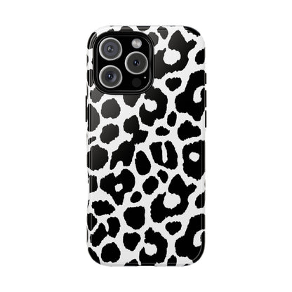 Black and White Leopard Print iPhone Case