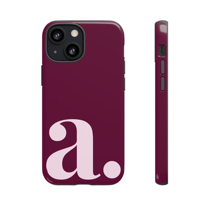 Personalized Monogram iPhone Case - Rich Burgundy Phone Cover