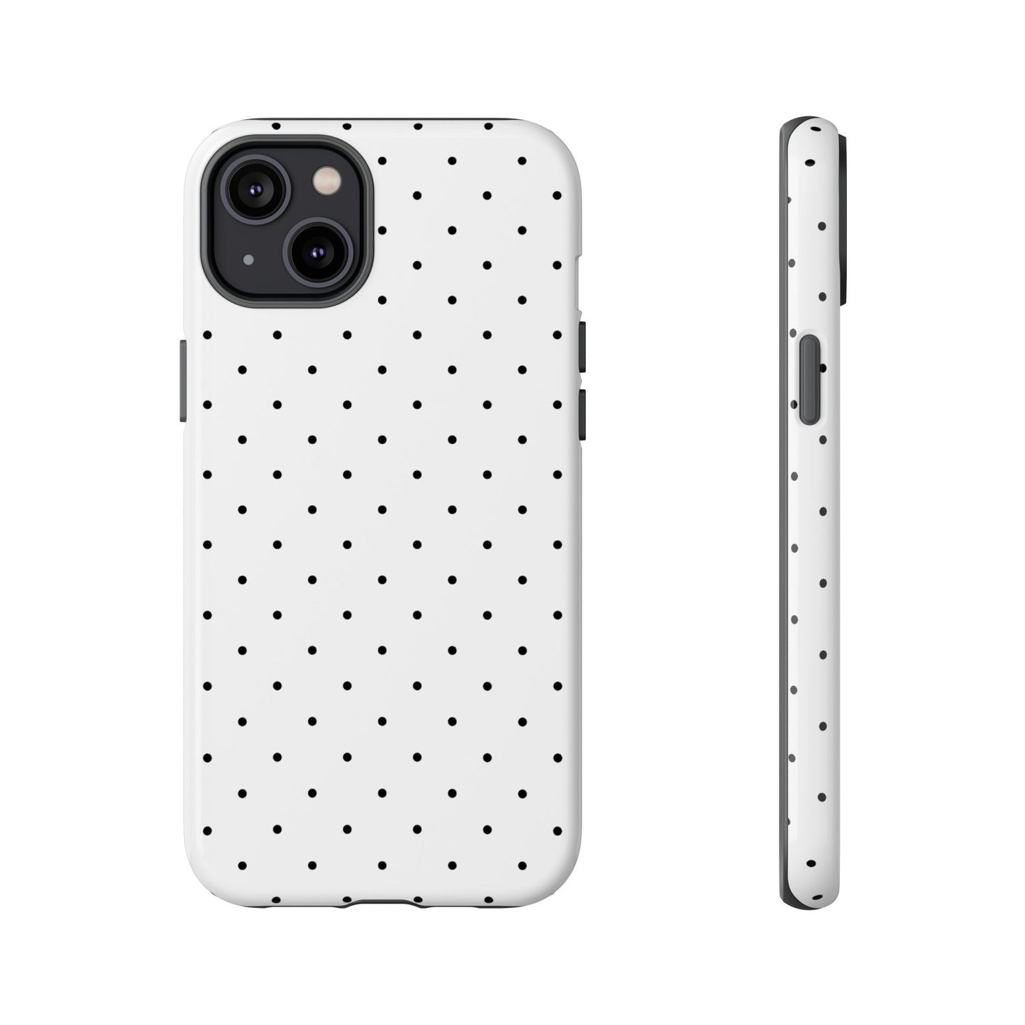 Minimalist Polka Dot iPhone Case - Black & White
