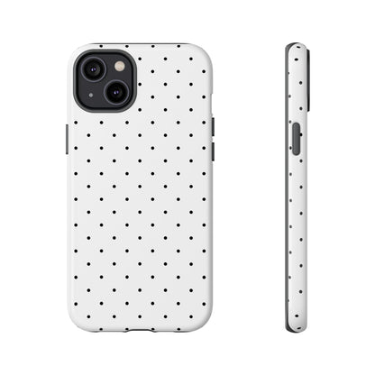 Minimalist Polka Dot iPhone Case - Black & White