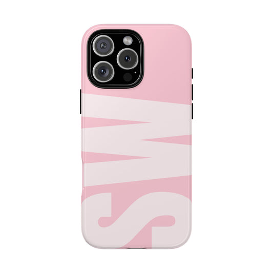 Millennial Pink Custom Initial Monogram iPhone Case - Shockproof