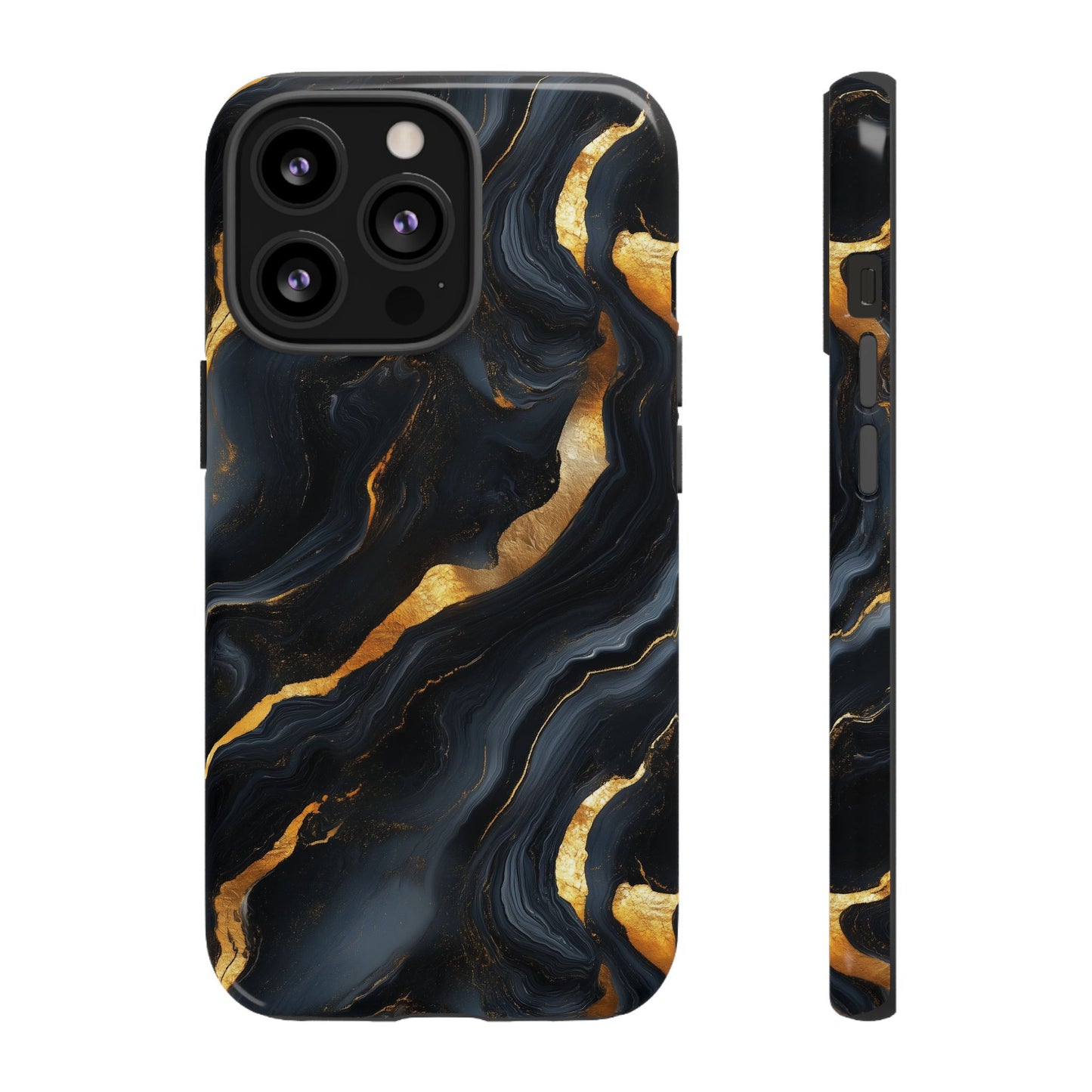 Elegant Black and Gold Marble iPhone Case