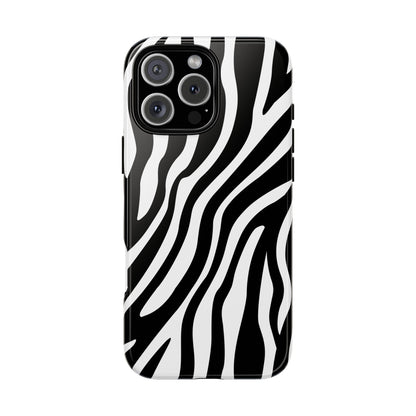 Zebra Print iPhone Case - Black White