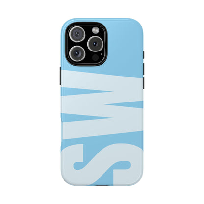 Custom Initial Monogram iPhone Case - Baby Blue