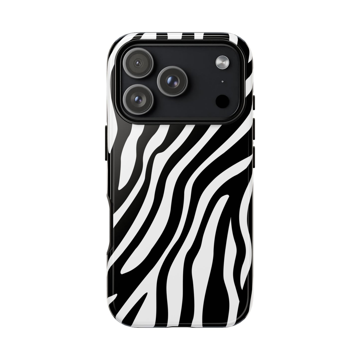 Zebra Print iPhone Case - Black White