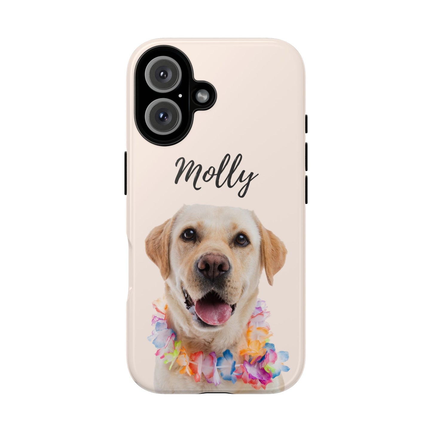 Custom Dog Photo Tough iPhone Case - Personalized Pet Name