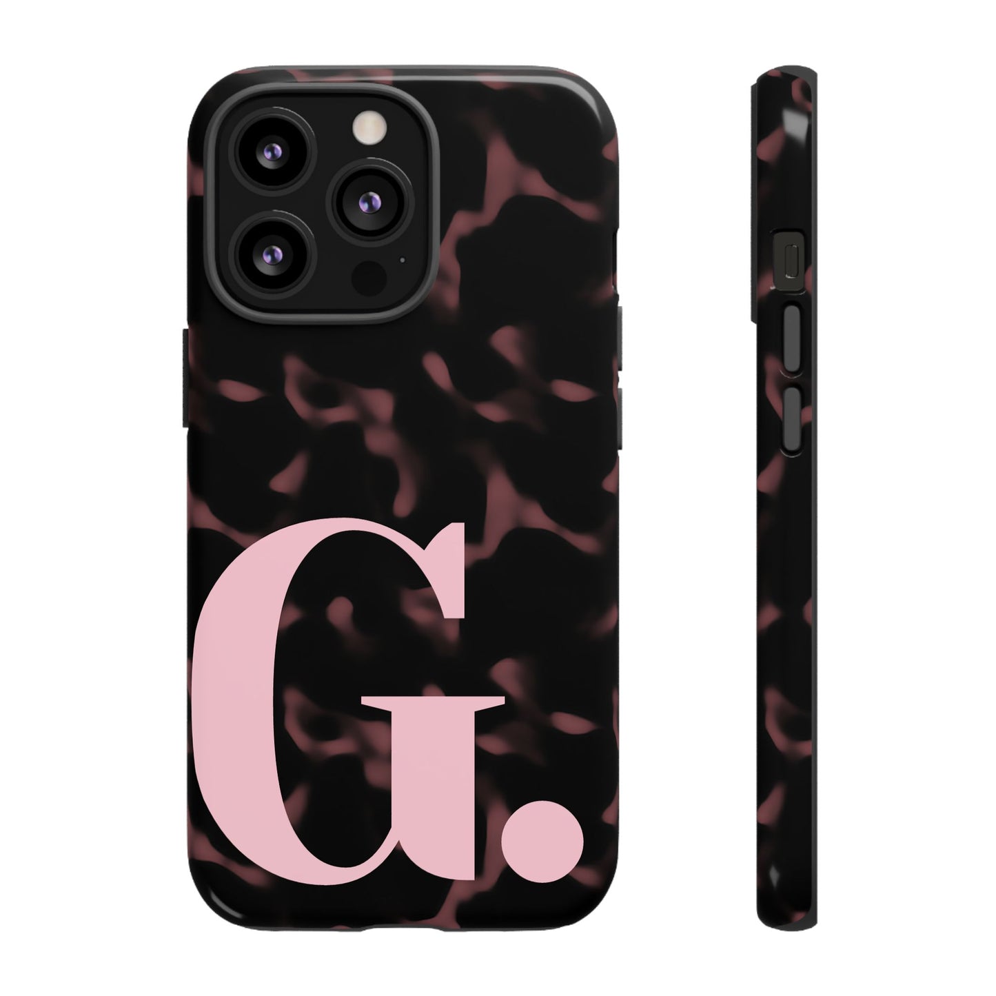 Personalized Initial Tortoise Shell iPhone Case - Blush Chic