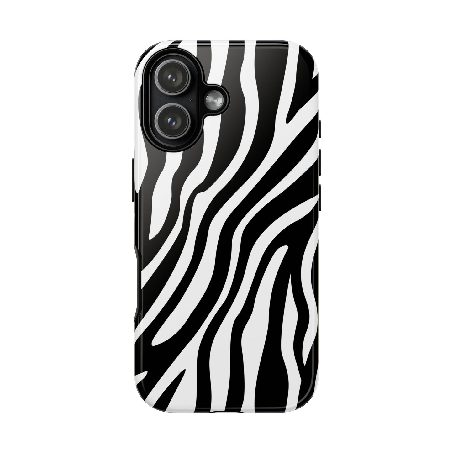 Zebra Print iPhone Case - Black White