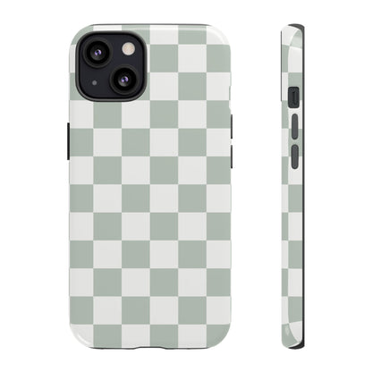 Checker Pattern iPhone Case - Ash Gray