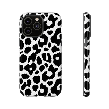 Black and White Leopard Print iPhone Case