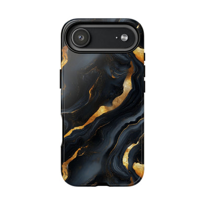 Elegant Black and Gold Marble iPhone Case