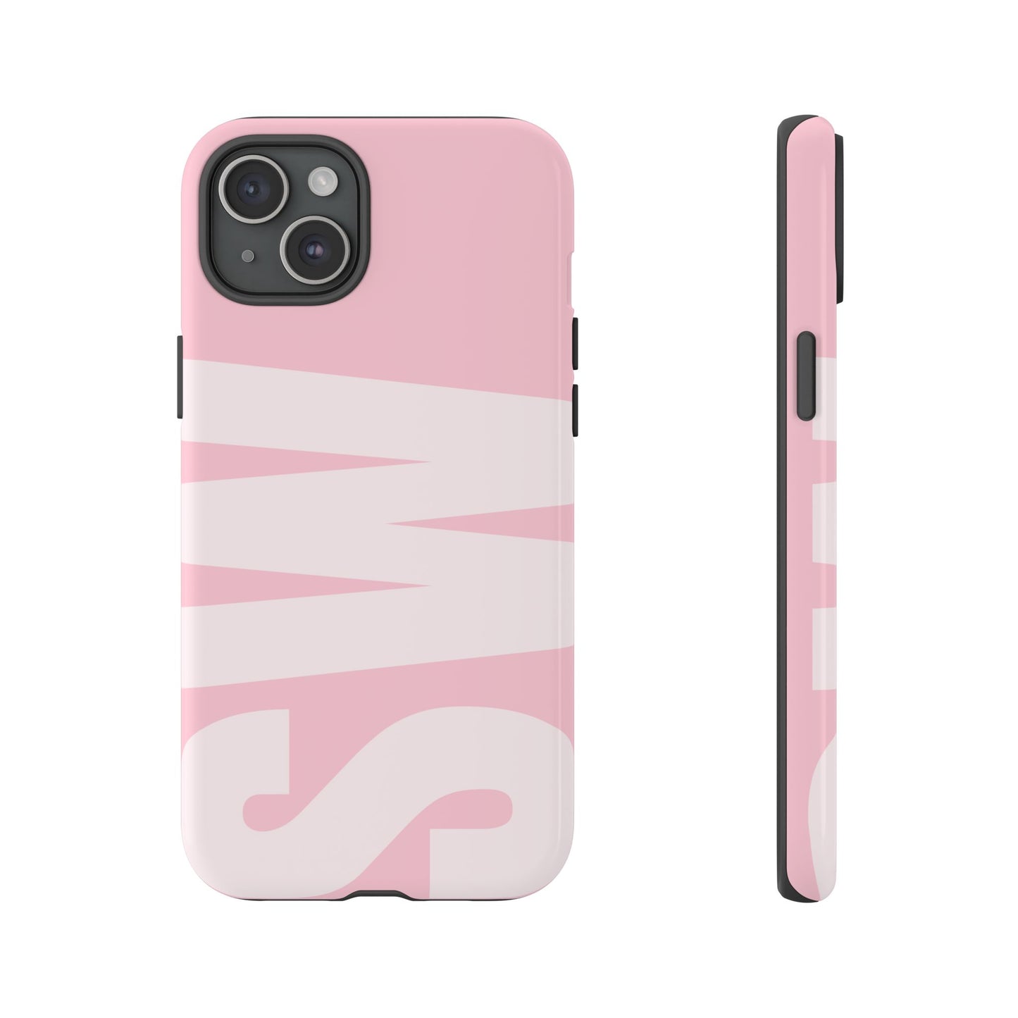 Millennial Pink Custom Initial Monogram iPhone Case - Shockproof