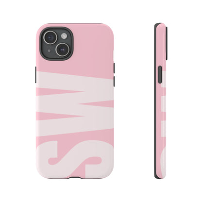 Millennial Pink Custom Initial Monogram iPhone Case - Shockproof