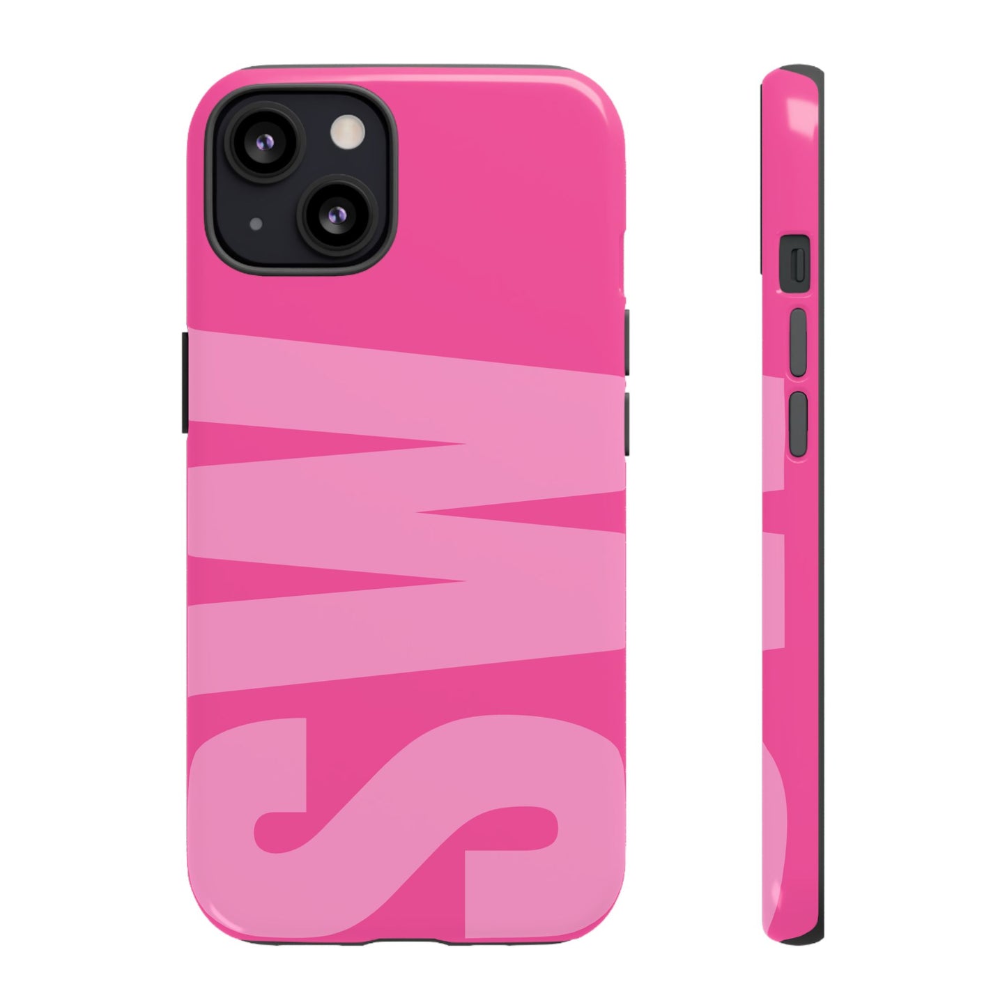 Hot Pink Personalized Monogram iPhone Case - Custom Initial Tough Cover