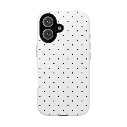 Minimalist Polka Dot iPhone Case - Black & White