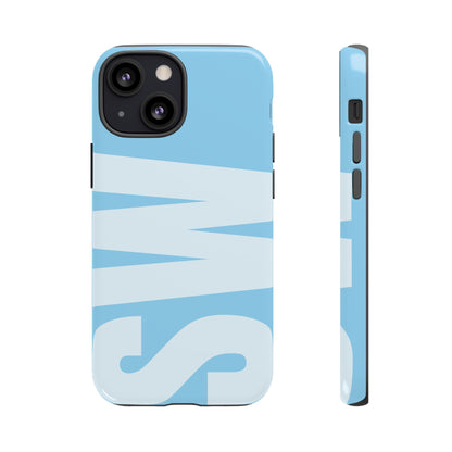 Custom Initial Monogram iPhone Case - Baby Blue