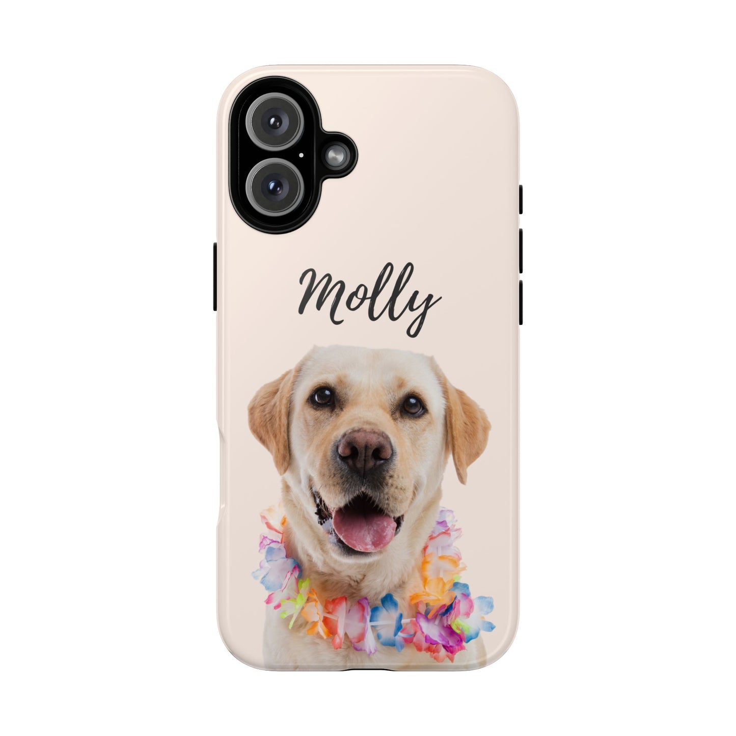 Custom Dog Photo Tough iPhone Case - Personalized Pet Name