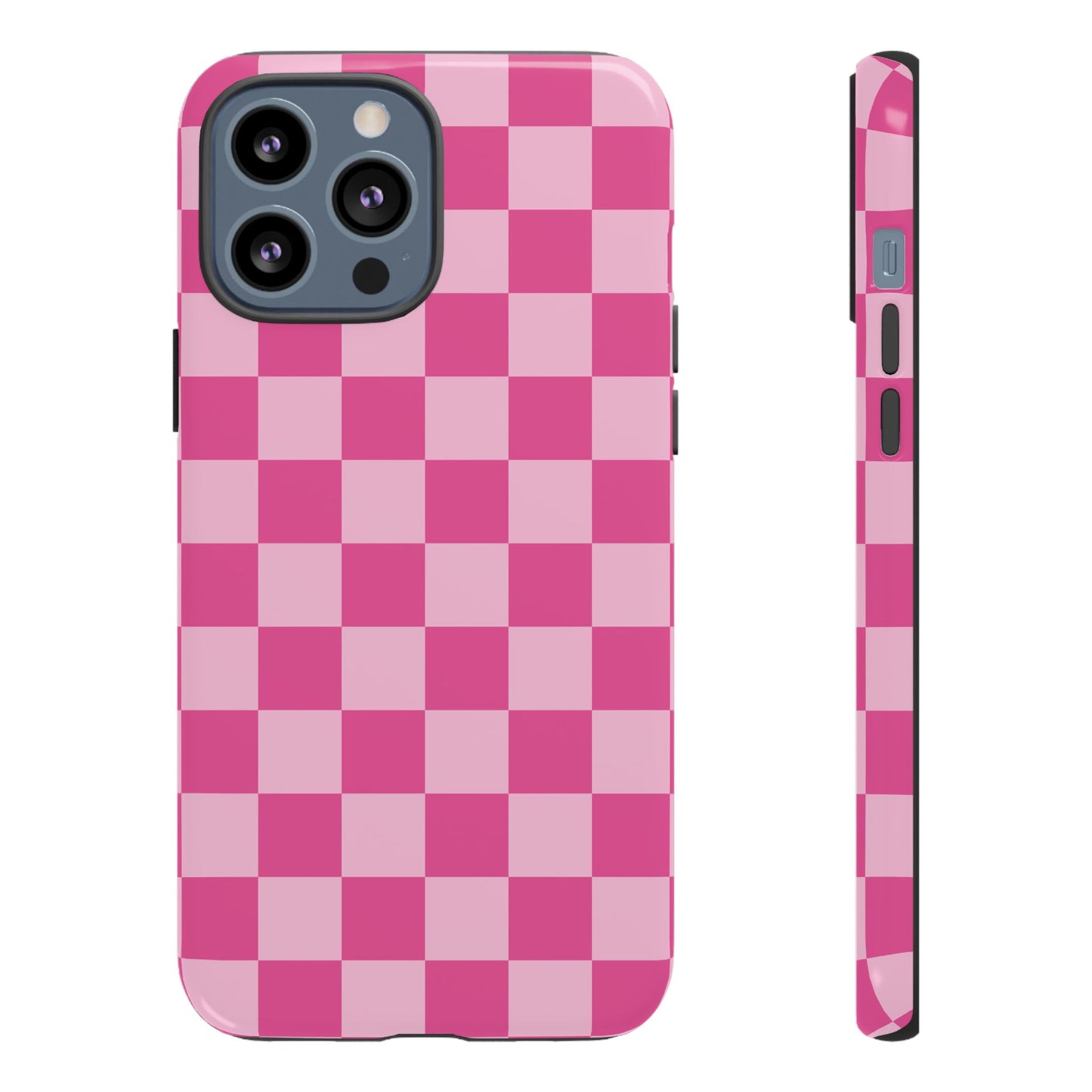 Hot Pink Checker Pattern iPhone Case for Girls