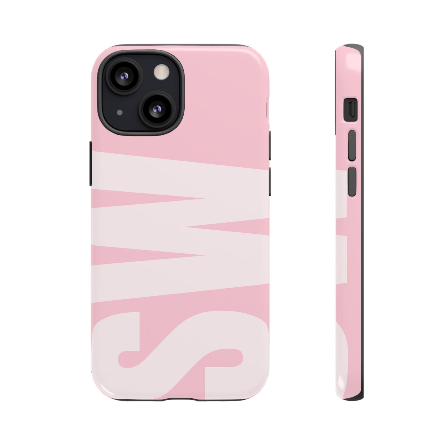 Millennial Pink Custom Initial Monogram iPhone Case - Shockproof