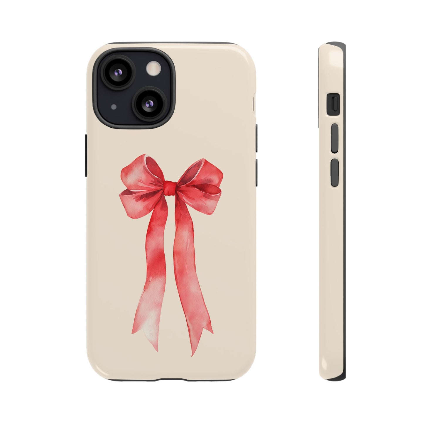 Cute Watercolor Red Ribbon Bow iPhone Case