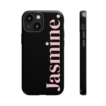 Personalized Name Black iPhone Case - Custom Tough Cover