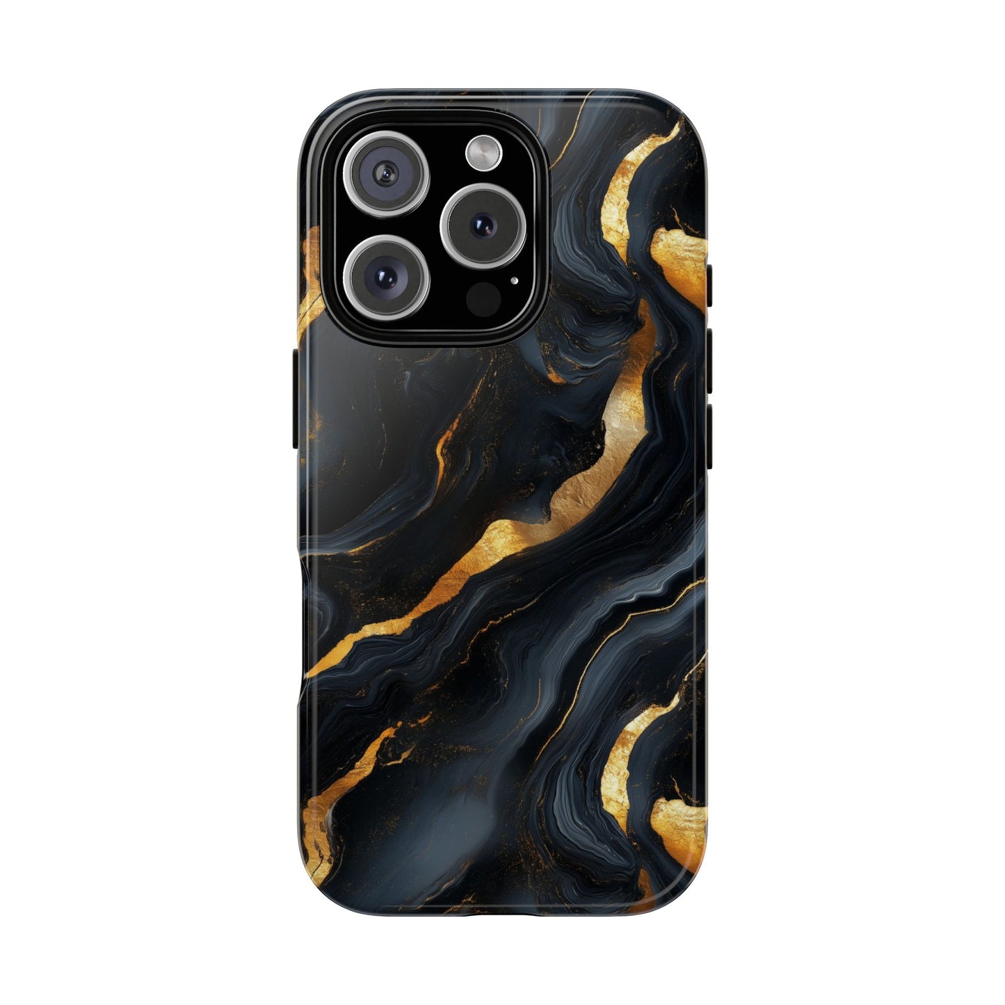 Elegant Black and Gold Marble iPhone Case
