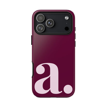 Personalized Monogram iPhone Case - Rich Burgundy Phone Cover