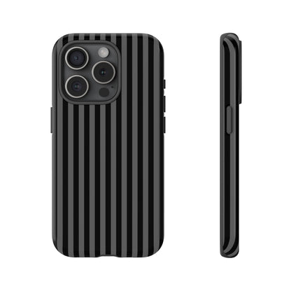 Obsidian Elegance - Striped Black iPhone Case