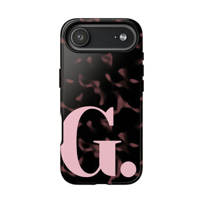 Personalized Initial Tortoise Shell iPhone Case - Blush Chic