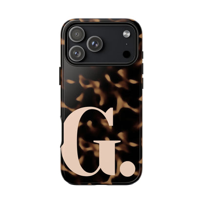 Custom Monogram Tortoise Shell iPhone Case - Golden Glam
