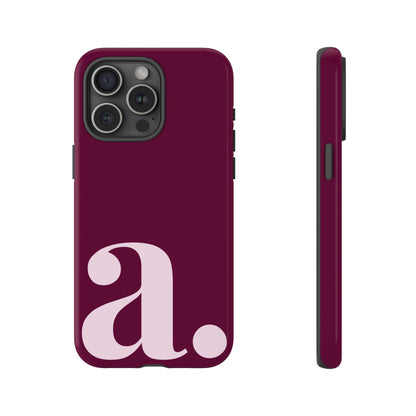 Personalized Monogram iPhone Case - Rich Burgundy Phone Cover