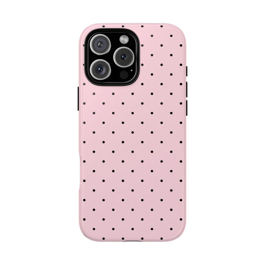 Cute Millennial Pink Polka Dot iPhone Case