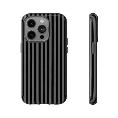 Obsidian Elegance - Striped Black iPhone Case