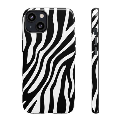 Zebra Print iPhone Case - Black White