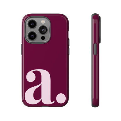 Personalized Monogram iPhone Case - Rich Burgundy Phone Cover