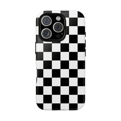 Black and White Checkered Pattern iPhone Case