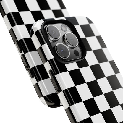 Black and White Checkered Pattern iPhone Case