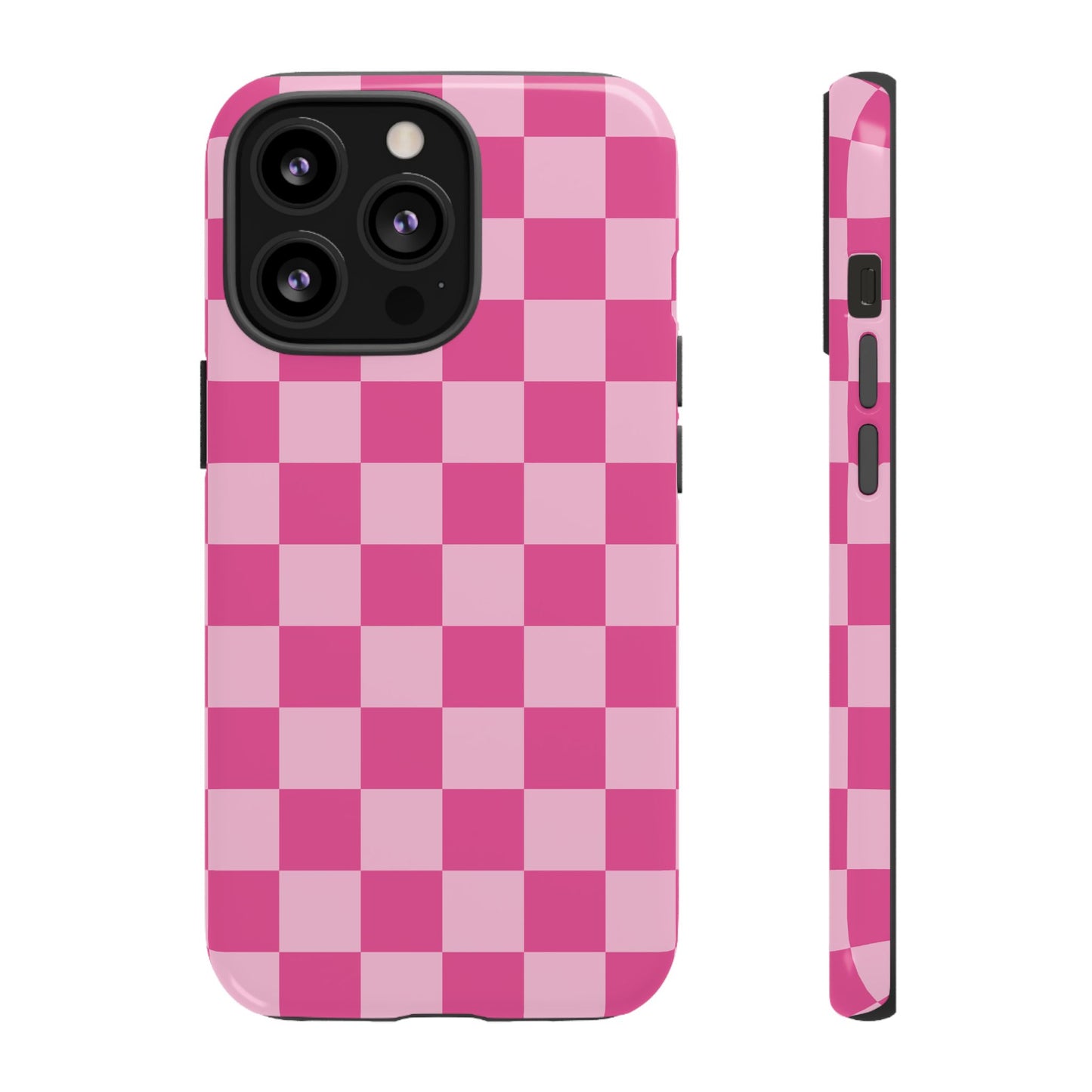 Hot Pink Checker Pattern iPhone Case for Girls