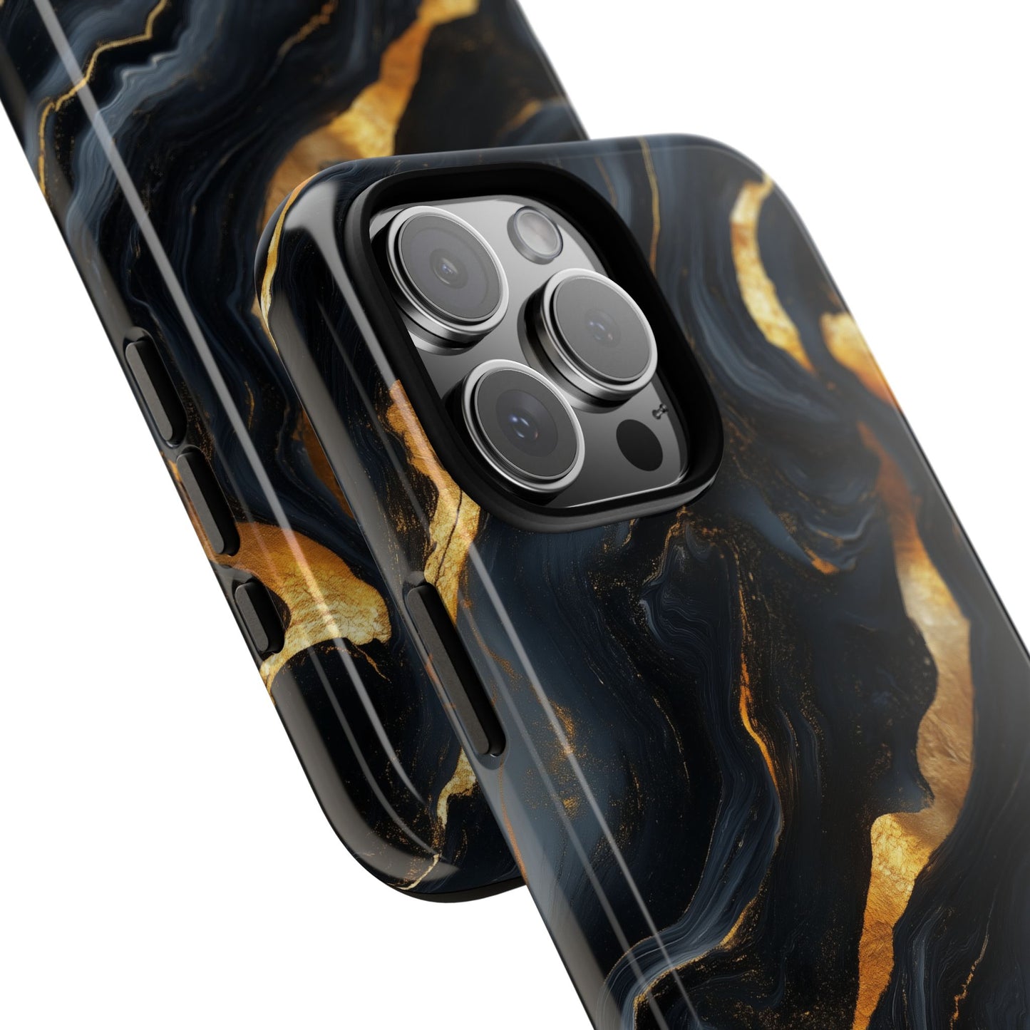Elegant Black and Gold Marble iPhone Case